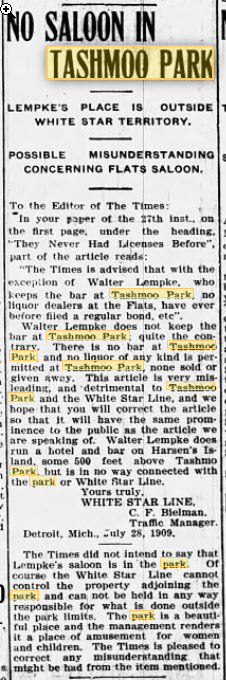 Tashmoo Park - Argument About A Saloon In The News July 29 1909 (newer photo)